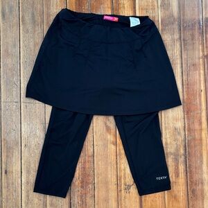 Women’s Terry Black Bike Skirted Leggings